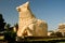 Stone statue in ancient hindu temple