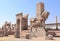 Stone statue of bull in Persepolis, Iran