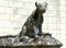 Stone statue of a dog at the entrance to the royal lodge of the Royal City of Loches