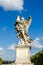 Stone statues of angels and apostles Eliyev on the bridge over the River Tiber leading to Castel Sant\'Angelo in Rome, capital of I