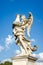 Stone statues of angels and apostles Eliyev on the bridge over the River Tiber leading to Castel Sant\'Angelo in Rome, capital of I