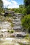 Stone step path in rugged mountain landscape in Australia