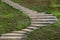 Stone step stair in the garden