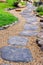 Stone stepping pathway in a Japanese style garden