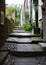 Stone steps in alleyway Robin Hood`s Bay