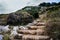 Stone steps along coastline in italy