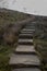 Stone steps in Pen-y-ghent Penyghent in the Yorkshire Dales