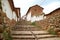 Stone steps to the hilltop Inca town plaza of Chinchero, Cuzco