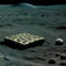 Stone structures on alien world. Moon monuments, artifacts. AI Generated image