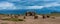 Stone table - sacrificial altar, ruins on the Island of Sun Isla del Sol on Titicaca lake in Bolivia