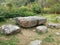 Stone tables and benches in the countryside of Yangshuo, China