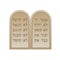 Stone tablets with the Ten Commandments of God in Hebrew, clip art for Jewish holiday Shavuot.
