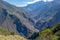 Stone terraces of Choquequirao archaeological complex, very unique, mysterious, distant place with inca ruins