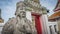 Stone Thai - Chinese style sculpture and thai art architecture in Wat Phra Chetupon Vimolmangklararm (Wat Pho) temple