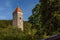 A stone tower of a former castle