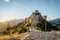 Stone village of Petralia Soprana,the highest village in Madonie mountain range,Sicily,Italy.Church of Santa Maria di Loreto at