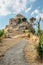 Stone village of Petralia Soprana,the highest village in Madonie mountain range,Sicily,Italy.Church of Santa Maria di Loreto at