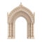 Stone vintage arch door Elements of the architecture of buildings in the Gothic style on isolated transparent background png.