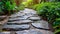 Stone walk path in the garden