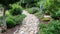 Stone walk path in the garden