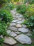 Stone walk path in the garden