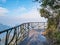 Stone Walkway balcony on the Tianmen mountain cilff with beautiful White cloud and sky at zhangjiajie city China.