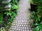 Stone walkway through english style garden along with green plan