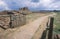 Stone walkway through the Spanish Mission ruins,