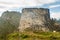 Stone wall at Kuelap ruins, northern Pe