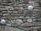 Stone wall with ornaments hanging in a medieval towe