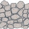 Stone wall. Seamless horisontal vector illustration of a stone wall. Hand drawn stone.