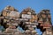 Stone wall towers, close up, on an ancient tomb in Lodi Garden in New Delhi India