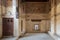 Stone wall with wooden window Mashrabiya at ottoman historic Beit El Set Waseela building Waseela Hanem House, Cairo, Egypt