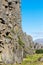 Stone walls of Almannagja Fault in Thingvellir