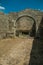 Stone walls and arch at ruins of the Church of Mercy