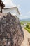 Stone walls Ishigaki of Fukuchiyama Castle in Fukuchiyama,