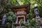 Stone warriors on the way up mount misen, Miyajima, Hiroshima, Japan