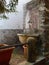 Stone washstand with drinking water of an Italian village