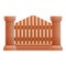 Stone wood fence icon, cartoon style