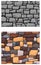 Stone work. Masonry made of old stone. Set of stones of different shapes and colors. Vector, cartoon illustration