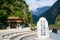 Stone written east entrance of Taroko gorge national park and ar