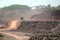 Stonecrusher in a quarry mine. mining industry.