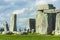 Stonehenge detail view. Prehistoric stone monument near Salisbury, Wiltshire, England, UK.