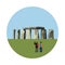 Stonehenge icon on white background.