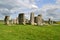 Stonehenge monoliths and clouds