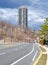 The Stonehenge on the Palisades, Residential Building, Skyscraper at North Bergen, New Jersey with overcast Sky