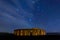Stonehenge War Memorial at Maryhill at night with stars