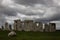 Stonehenge, Wiltshire, England. Before it was fenced off.  Dramatic views and skys.