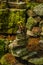 Stones arranged in zen towers