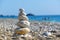 Stones balance on beach